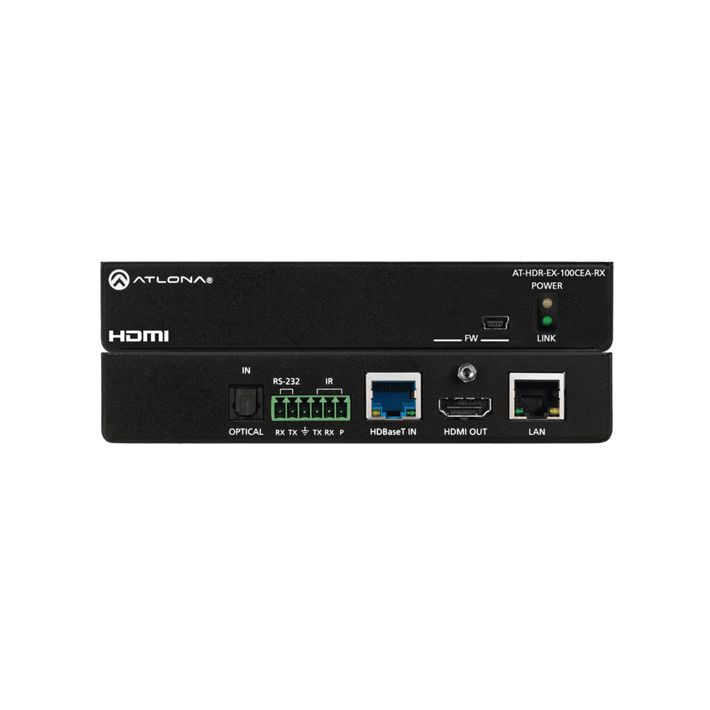 Receptor 4K HDR HDBaseT con control, Ethernet y alimentación remota