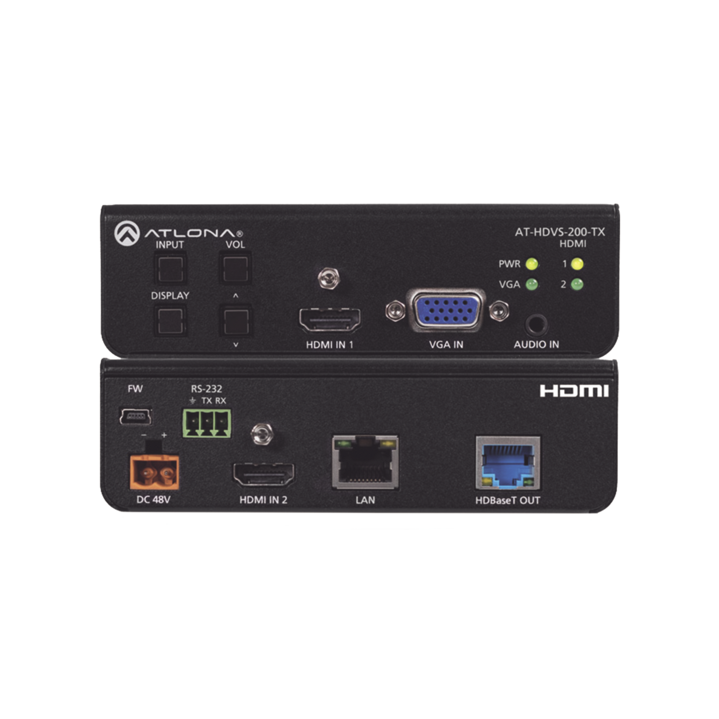 HDMI (2 INPUT) PLUS VGA SWITCHER ;  CONTROL ;  AND HDBASET OUTPUT (100 M)