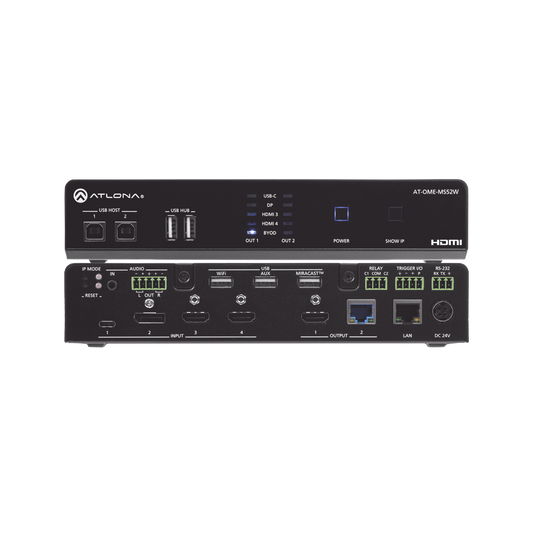 OMEGA 4K/UHD Switch matriz 5×2 con USB y enlace inalámbrico