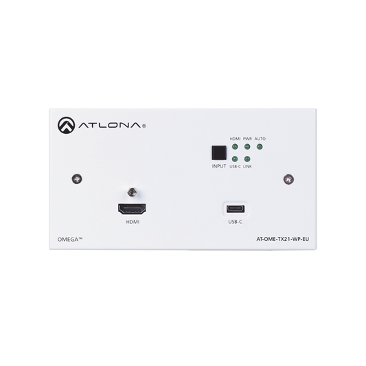 Transmisor HDBaseT de placa de pared para HDMI y USB-C EU/UK