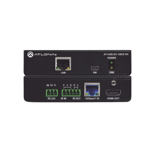 Receptor HDBaseT 4K/UHD HDMI sobre 100 M con Ethernet, control y PoE