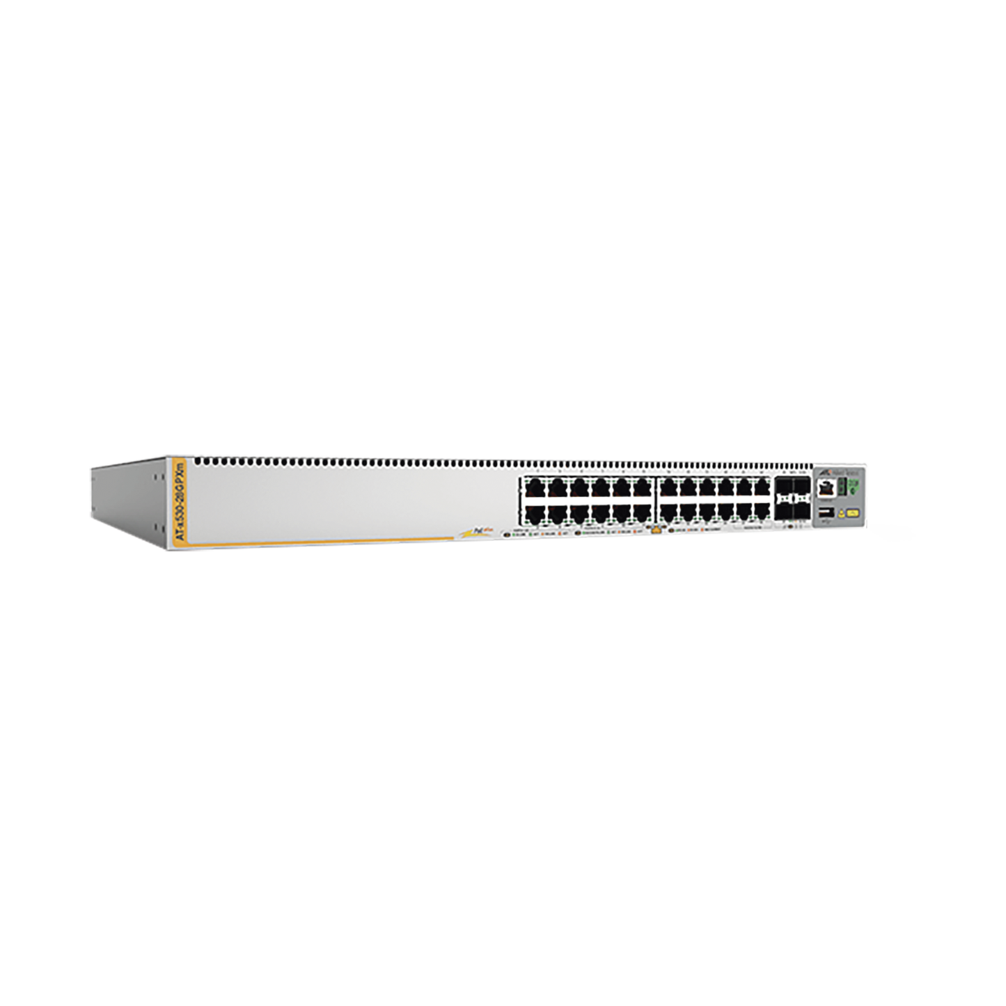 Switch PoE+ Stackeable Capa 3, 20 puertos 10/100/1000 Mbps + 4 x 100M/1G/2.5/5G-T + 4 puertos SFP+ 10 G, hasta 740 W, fuente redundante