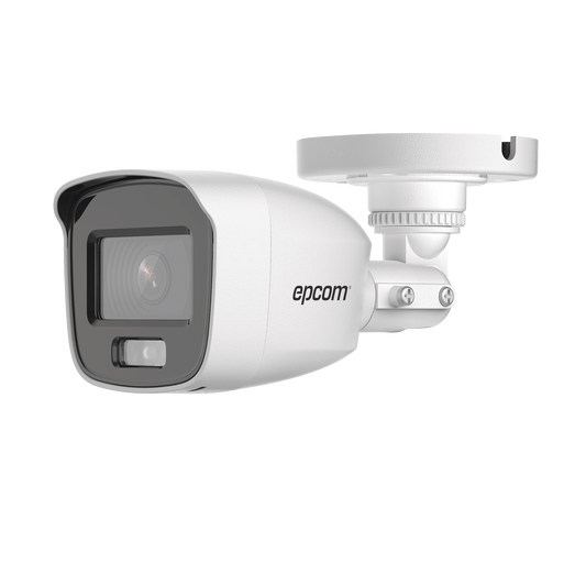 Bala TURBOHD 2 Megapíxel (1080p) / Microfono Integrado / Imagen a color 24/7 / Lente 2.8 mm / METAL / Luz Blanca 20 mts / Exterior IP66 / TVI-AHD-CVI-CVBS / dWDR