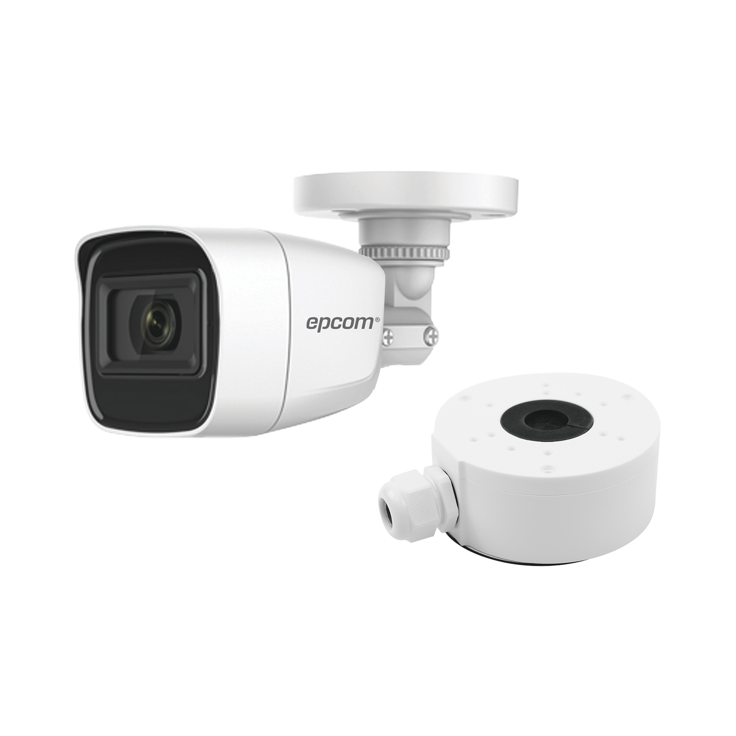 KIT DE CÁMARA + MONTAJE / Cámara Bala TURBOHD 2 Megapixel (1080p) / Gran Angular 106° / Lente 2.8 mm / 25 mts IR EXIR / Exterior IP66 / 4 Tecnologías / dWDR