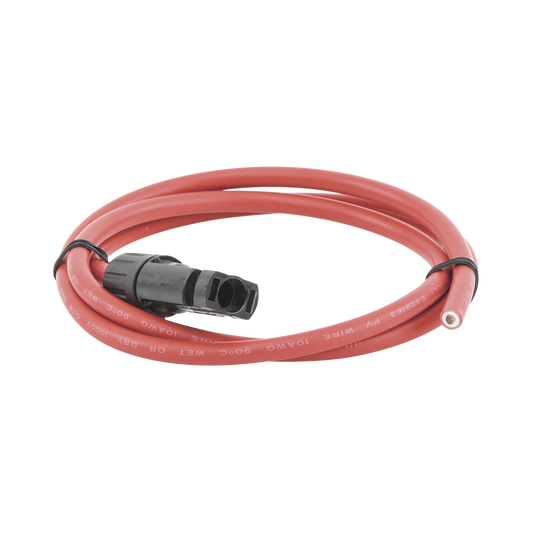 Cable Fotovoltaico, 1 m, Rojo, Calibre 10 AWG con Terminal MC4-M en un extremo