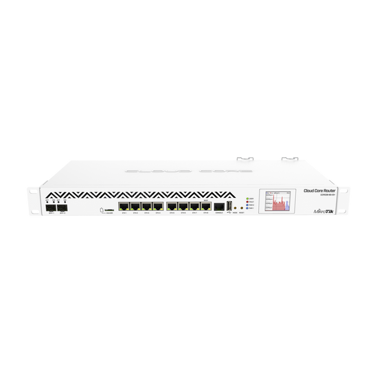 CoreCloud Router Mikrotik, CPU 36 Núcleos, 8 puertos Gigabit, 2 puertos SFP+