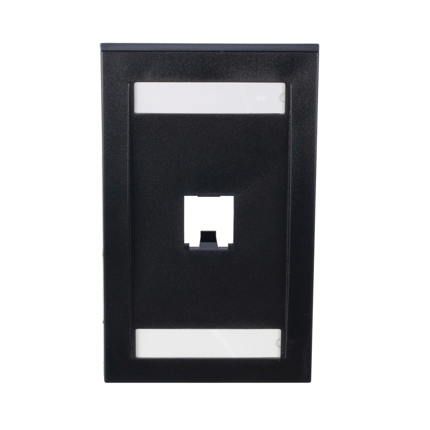 Placa de Pared Vertical Ejecutiva, Salida de 1 Puerto Mini-Com, Con Espacios Para Etiquetas, Color Negro