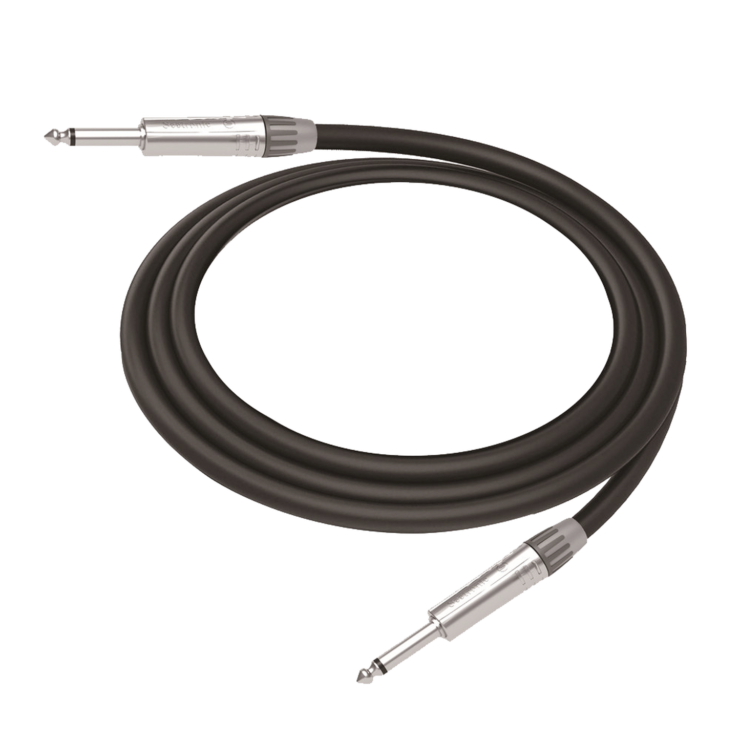 Cable de Audio | Plug 1/4 in a Plug 1/4 in Mono | Carcasa Cromada | Conectores Seetronic | Ideal para Instrumentos | Longitud 3m