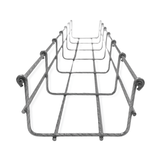 Charola tipo malla 54/100 mm BIMETÁLICA para Instalación en Exterior o Interior, Extrema Resistencia y Durabilidad. Hasta 86 cables Cat6 (Tramo de 3 metros)