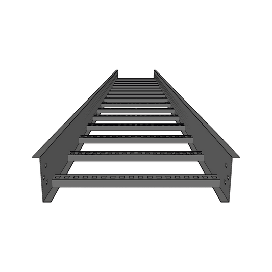 Escalera de Aluminio Portacables / Perfil Z / Peralte 3 1/4" /Paso 9" / Ancho 12" / 3.66 metros / Capacidad Máx. 274 Cables / Incluye Cople Union y Tornillería