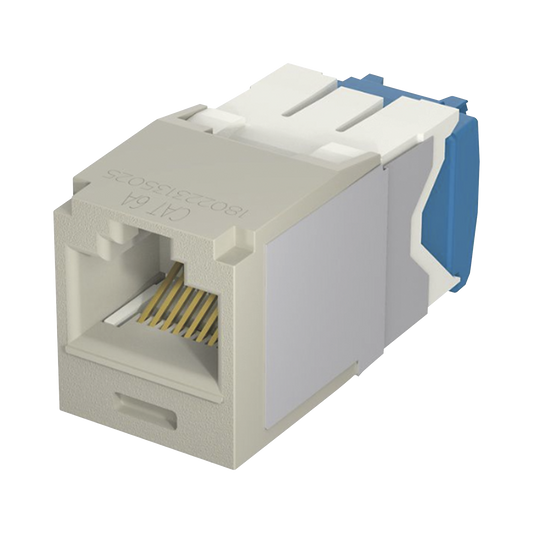 Conector Jack RJ45 Estilo TG, Mini-Com, Categoría 6A, de 8 posiciones y 8 cables, Color Gris