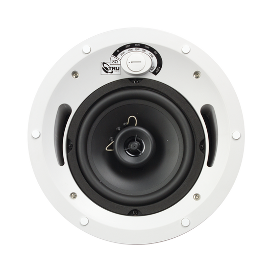 Altavoz comercial de 2 vías, 70V /100V /8 Ohms, en techo, woofer de polipropileno 6.5 in, tweeter PEI 3/4in, 5-60 Watts, UL