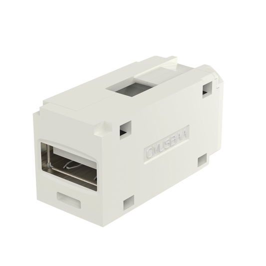 Módulo Acoplador USB 2.0, Hembra a Hembra, Tipo Mini-Com, Color Blanco Mate