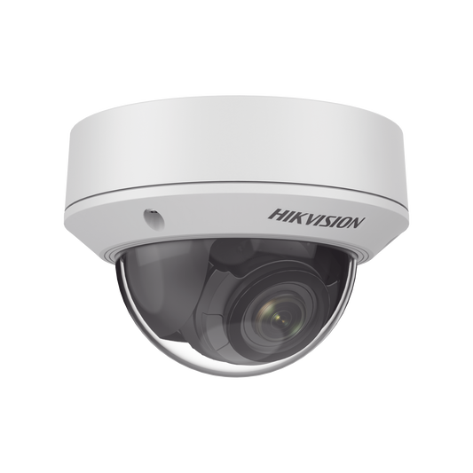 Domo IP 4 Megapixel / Lente Mot. 2.8 - 12 mm / 30 mts IR / H.265+ / Micro SD 256 GB / Exterior IP67 / IK10 / WDR 120 dB / Metal / PoE