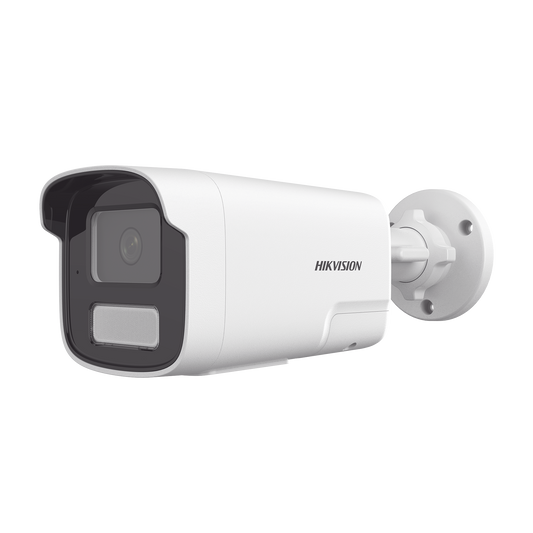 Bala IP 4 Megapíxel / ACUSENSE Lite (Detección de Humanos y Vehiculos) / Lente 4 mm / Audio de Dos Vías /  Luz Intermitente y Alerta de Audio / 50 Mts IR EXIR 2.0 / Exterior IP67 / WDR 120 dB / PoE / ONVIF