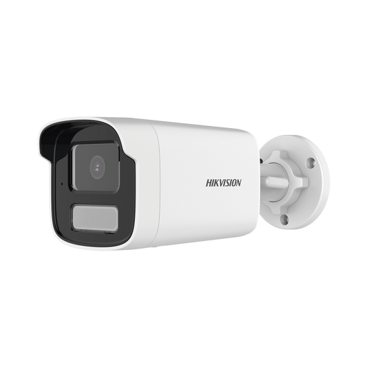 Bala IP 8 Megapixel  (4K) / Lente 4 mm / Dual Light (50 mts IR + 50 mts Luz Blanca) / Micrófono Integrado / ACUSENSE Lite / Exterior IP67 / H.265 / PoE / ONVIF / Micro SD