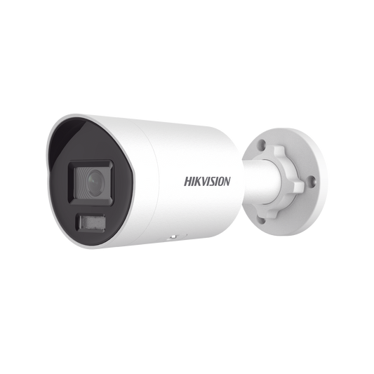 Bala IP 8 Megapixel (4K) / Lente 2.8 mm / Dual Light (40 mts IR + 40 mts Luz Blanca) /  Microfono Integrado / Exterior IP67 /   WDR 130 dB / ACUSENSE (Filtro de Falsas Alarmas) / Captura Facial / PoE / Metal