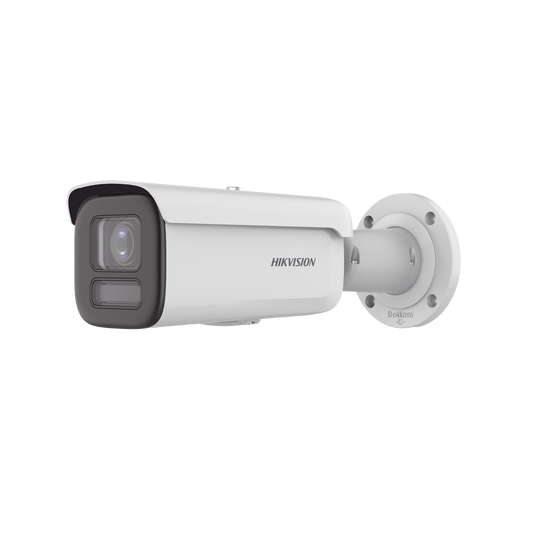 Bullet IP 4 Megapixel / Imagen a Color 24/7 / Lente 3.6 - 9 mm / Luz Blanca 60 mts / WDR 130 dB / Exterior IP67 / Captura Facial / Videoanaliticos (Filtro de Falsas Alarmas) / MicroSD