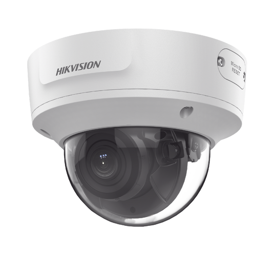 Domo IP 6 Megapixel / Lente Mot. 2.8 a 12 mm / 40 mts IR EXIR /Exterior IP67 / IK10 / WDR 120 dB / PoE / ACUSENSE (Evita Falsas Alarmas) / Entrada y Salida de Audio y Alarma / MicroSD / ONVIF