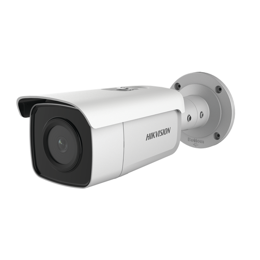 Bala IP 8 Megapixel / Filtro de Falsas Alarmas / Lente 2.8 mm / 60 mts IR EXIR / Exterior IP67 / Sirena y Luz Integrado / Micrófono Integrado / Entrada y Salida de Audio y Alarmas / MicroSD