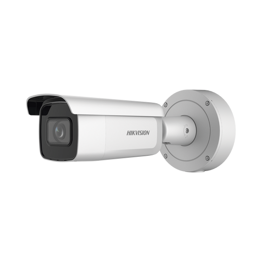 Bala IP 8 Megapixel (4K) / Lente Mot. 2.7 a 13.5 mm / 60 mts IR EXIR / Exterior IP66 / IK10 / ACUSENSE / DARKFIGHTER / Audio y Alarma I/O / PoE+ / Captura Facial / ONVIF / Micro SD