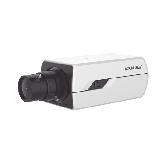Camara Box IP 4 Megapixel / Serie PRO / DarkFighter / PoE / 12 Vcc o 24 VCA / WDR 120 dB / Onvif / RS-485 / BLC /  Entrada y Salida de Audio y Alarmas (No Incluye Lente) / Micro SD
