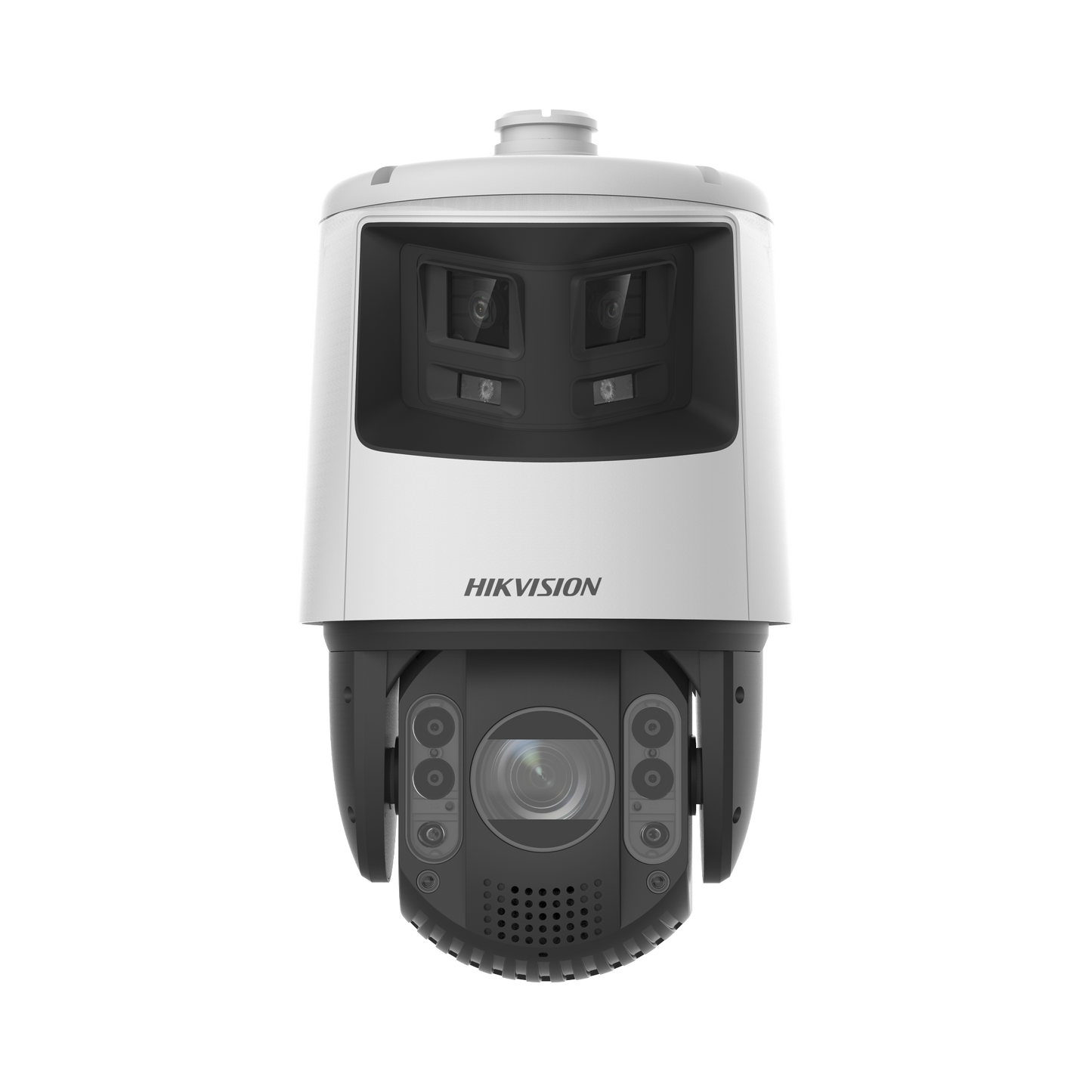 [TandemVu] Domo PTZ IP 4 Megapixel con Cámara Panoramica 6 Megapixel / 25X Zoom / 200 mts IR / 30 mts Luz Blanca / ACUSENSE / IP66 / Alerta Audible y Luz Estroboscopica / Hi-PoE / I/O Alarmas / Ultra Baja Iluminación / Micro SD