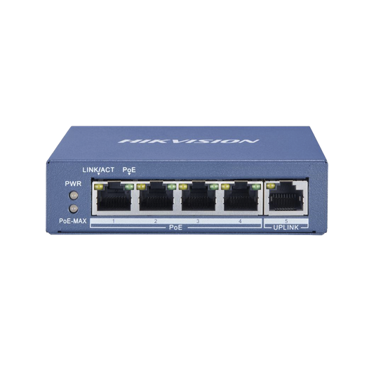 Switch Gigabit  PoE+ / No Administrable / 4 Puertos 10/100/1000 Mbps PoE+ / 1 Puerto 10/100/1000 Mbps Uplink /  35 W