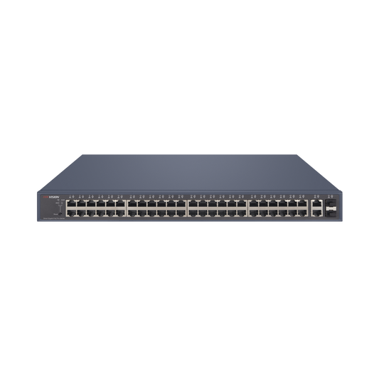 Switch PoE+ / Monitoreable / 48 Puertos 10/100/1000 Mbps PoE+ / 2 Puertos 10/100/1000 Mbps Uplink / 2 Puertos SFP / 470 Watts Totales