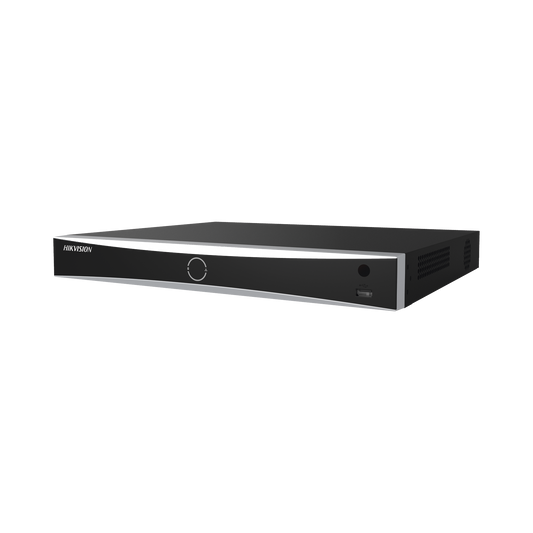 NVR 12 Megapixel (4K) / 32 canales IP / AcuSense (Evita Falsas Alarmas) / Reconocimiento Facial / 2 Bahías de Disco Duro / HDMI en 4K / Sin Puertos PoE+