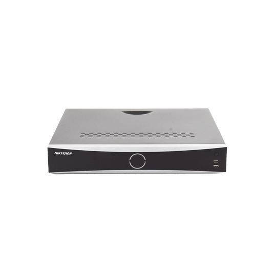 NVR 12 Megapixel (4K) / 32 canales IP / AcuSense (Evita Falsas Alarmas) / Reconocimiento Facial / 4 Bahías de Disco Duro /  HDMI en 4K / Alarmas I/O