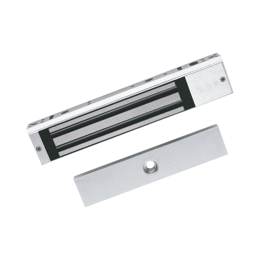 Chapa Magnética de 617 Lbs (280 Kg) / Montaje en Puerta Normal o de Vidrio / Certificado CE /  Uso en Interior / Indicador LED / Magnetismo Anti-residual