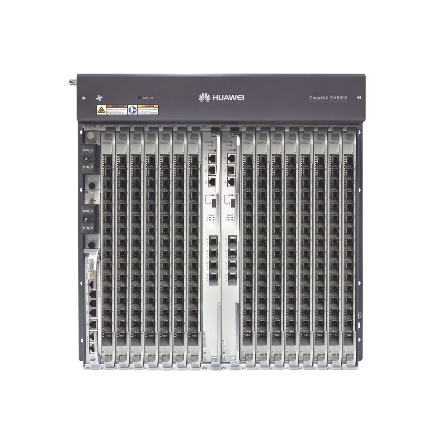 OLT GPON Carrier Class con 1 tarjeta de 16 puertos GPON, 15 ranuras, 2 Fuentes de alimentación DC, 11 UR
