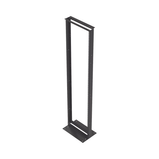 Rack de 2 Postes, Estándar 19", 45 Unidades, Fabricado en Acero, Base "L" para Anclar a Piso.