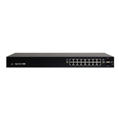 Switch EdgeMAX Administrable de 16 Puertos Gigabit con PoE+/PoE Pasivo 24V + 2 Puertos SFP, 150 W