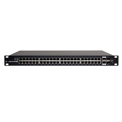 Switch EdgeMAX Administrable de 48 Puertos Gigabit con PoE+/PoE Pasivo 24V + 2 Puertos SFP + 2 Puertos SFP+, 500 W