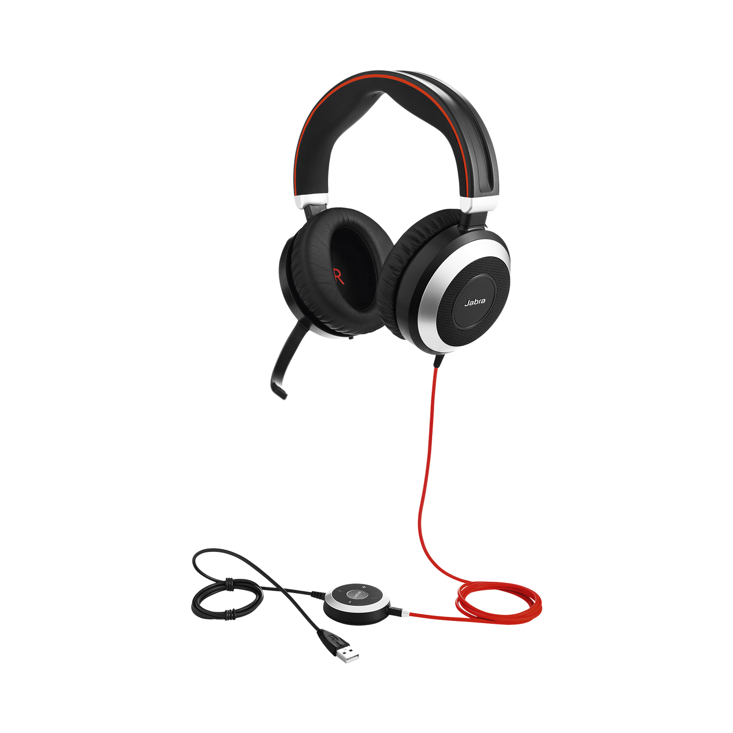 Jabra Evolve 80 con conexión USB / 3.5mm, cancelación activa/pasiva de ruido con indicador de ocupado (7899-823-109)