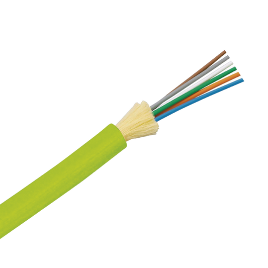 Cable de Fibra Óptica de 6 hilos, Multimodo OM5 50/125 Optimizada, Interior, Tight Buffer 900um, No Conductiva (Dieléctrica), OFNP (Plenum), Precio Por Metro