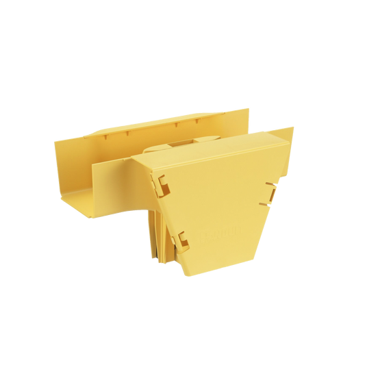 Accesorio en T con Conexión Horizontal y Bajada Vertical a 90º, Para Canaletas FiberRunner™ 4x4, Color Amarillo