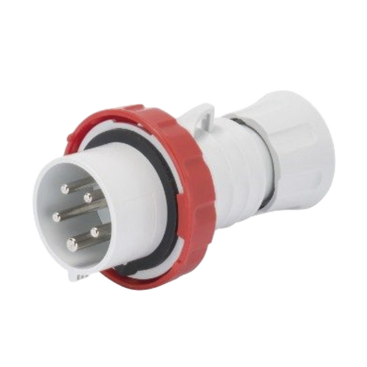 CLAVIJA MÓVIL RECTA HP - IP66/IP67/IP68/IP69 - 3P+N+T 16A 380-415V 50/60HZ - ROJO - 6H - CONEXIONADO DE TORNILLO