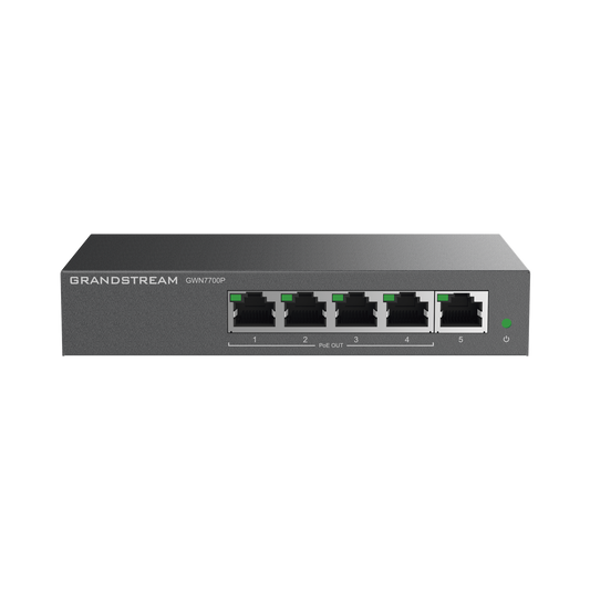 Switch PoE+ Gigabit No Administrable / 5 puertos 10/100/1000 Mbps / 4 puertos PoE+ / hasta 60W