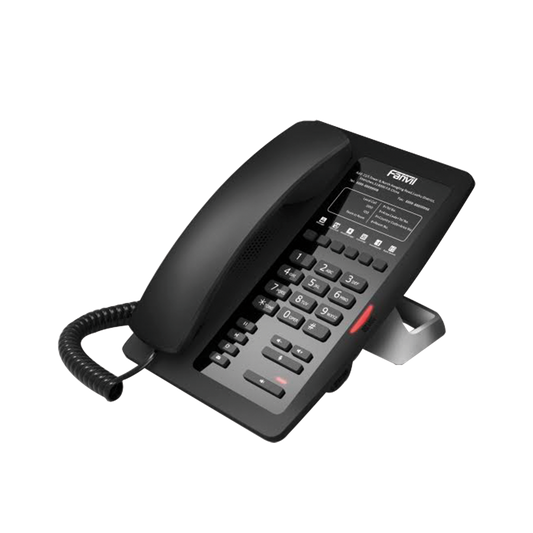 Teléfono IP para Hotelería, profesional con 6 teclas programables para servicio rápido (Hotline), plantilla personalizable con PoE