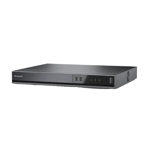 NVR 8 Megapixel (4K) / 16 Canales / 16 Puertos PoE+ / H.265 / Incluye 2 HDD de 8 TB (2 Bahias de Disco Duro) / ONVIF / NDAA / Soporta IA / Serie 35 / Audio y Alarmas I/O / Honeywell Security