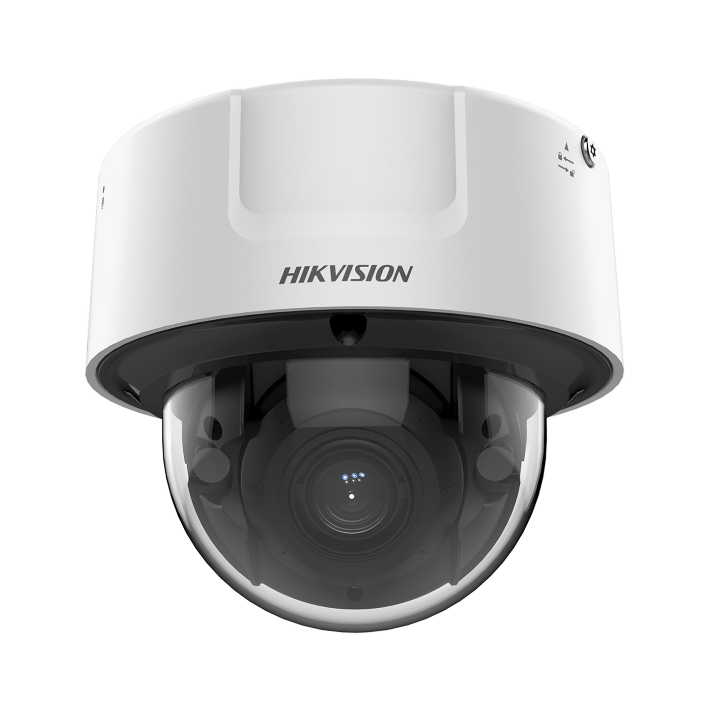 Domo IP 8 Megapixel / Lente Mot. 8 a 32 mm /  DARKFIGHTER / WDR 120 dB / IK10 / IR 30 mts / Conteo Facial / Detección Facial / Interior / PoE / Búsqueda por Atributos / Micrófono Integrado