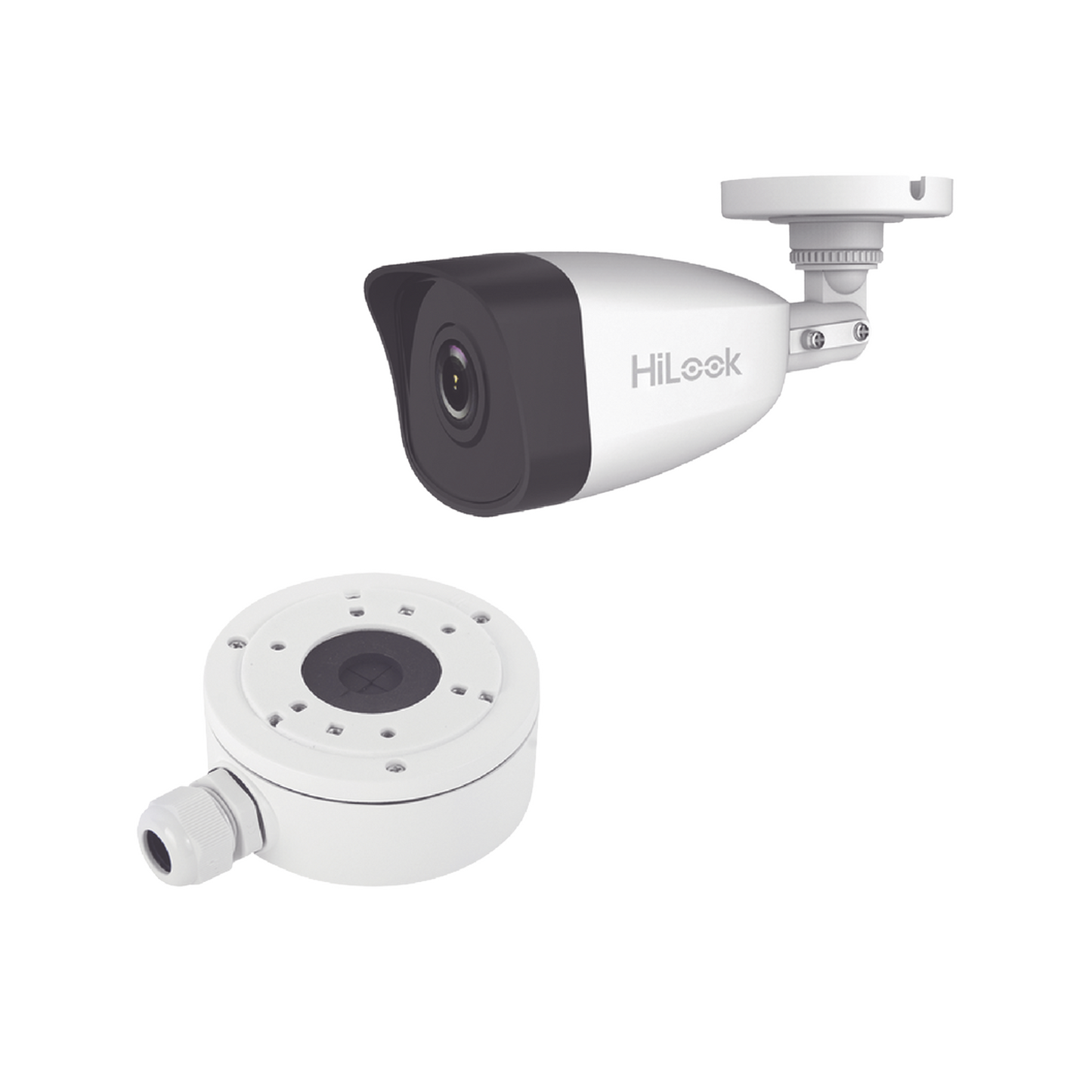 HiLook Series / Bala IP 4 Megapixel / 30 mts IR / Exterior IP67 / PoE / dWDR / Lente 2.8 mm + Caja de conexión DS-1280ZJ-XS