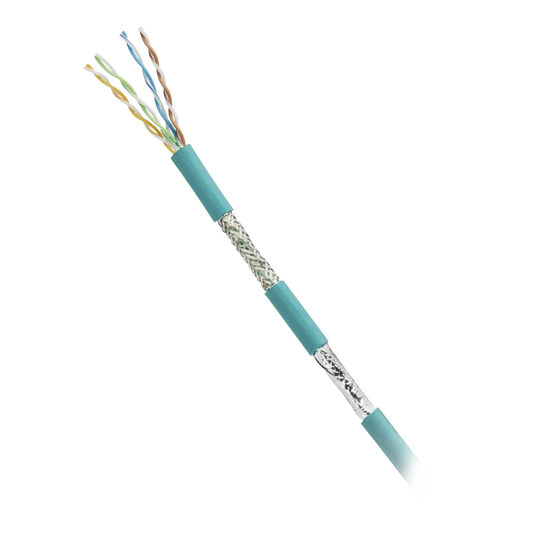 Bobina de Cable Blindado SF/UTP Categoría 5e de 4 pares, Uso Industrial con Resistencia al Aceite y Rayos UV, Multifilar 24/7 (Flexible), Color Azul Cerceta, Bobina de 305m