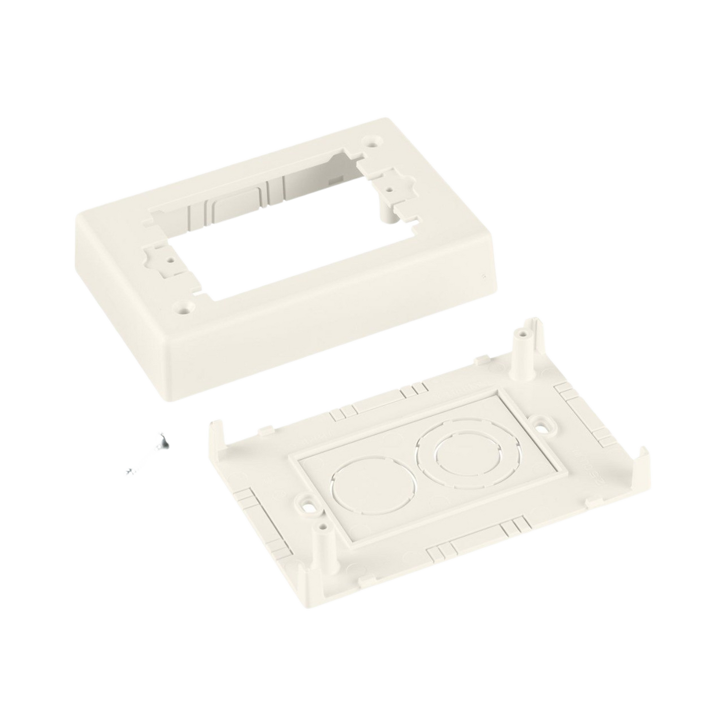 Caja de Pared Superficial Sencilla, De Dos Piezas, Uso Universal con Placas de Pared, Color Blanco