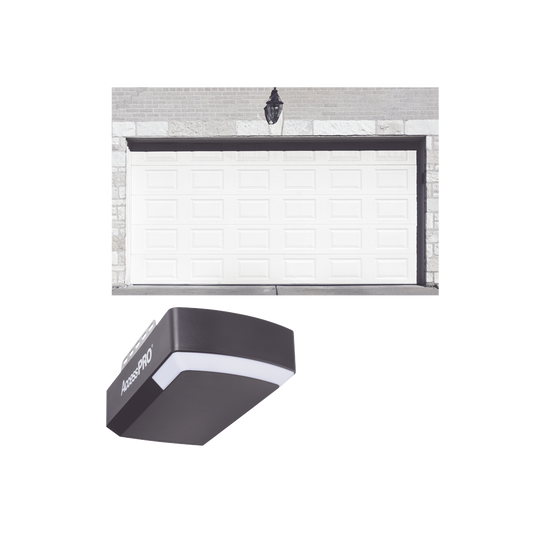 KIT COMPLETO Puerta GARAGE208SC / Cuadro Corto / Color blanco / Insulada / Incluye Motor FS1000APP / 1/2HP / Fuerte/Silencioso/Luz LED/Motor DC .