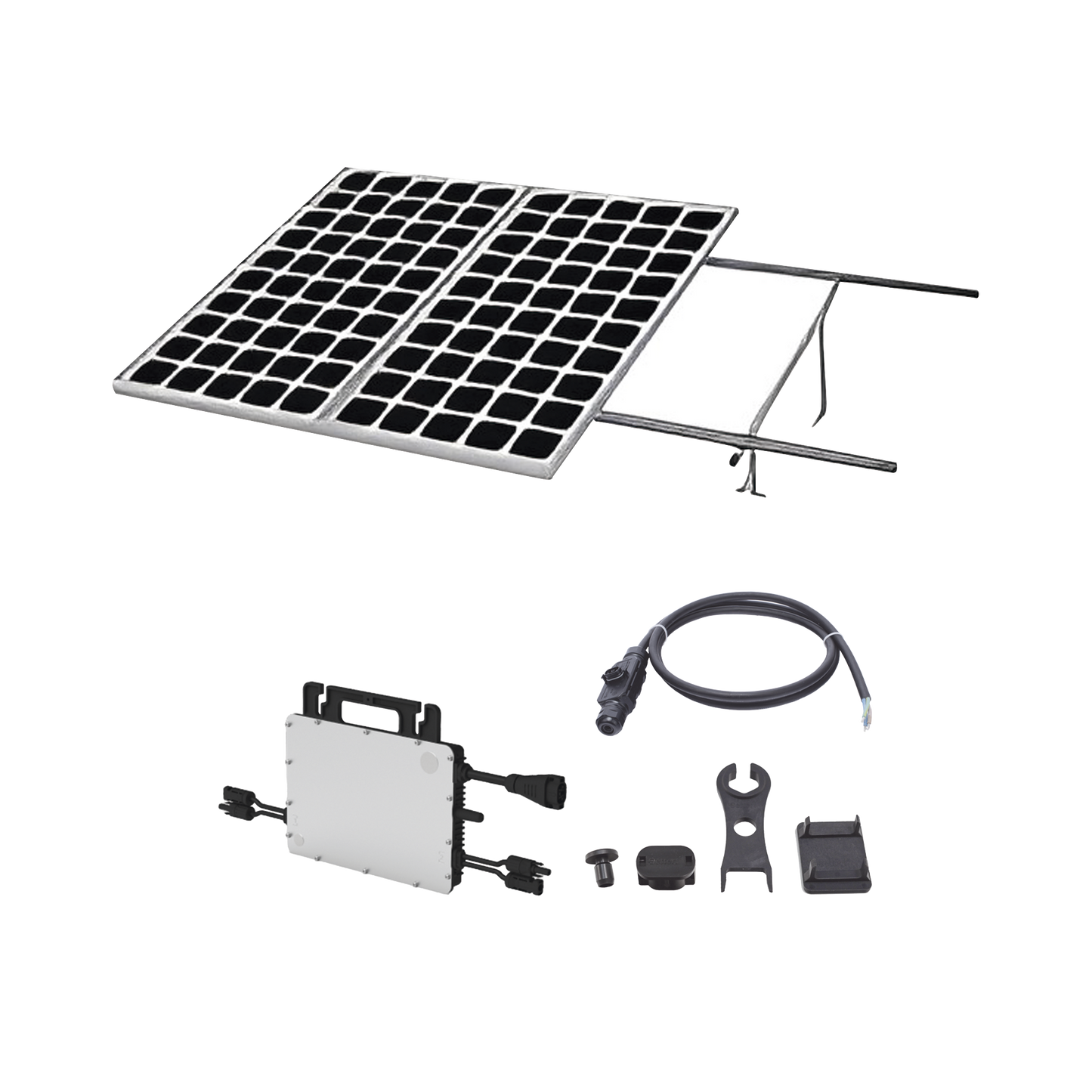 Kit Solar para Interconexión de 1.1 KW de Potencia Pico 220Vcc con Microinversor y 2 Módulos de 550 W (Incluye Montaje )