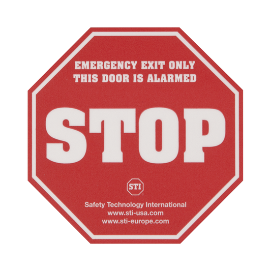Etiqueta de advertencia "Puerta con alarma" EXIT STOPPER® STI-6400